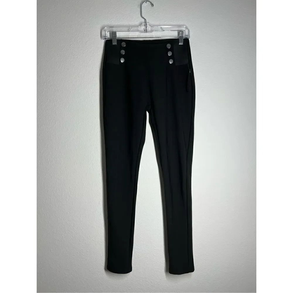 NWT La12st High-waisted leggings with elastic waistband. False embossed silver b